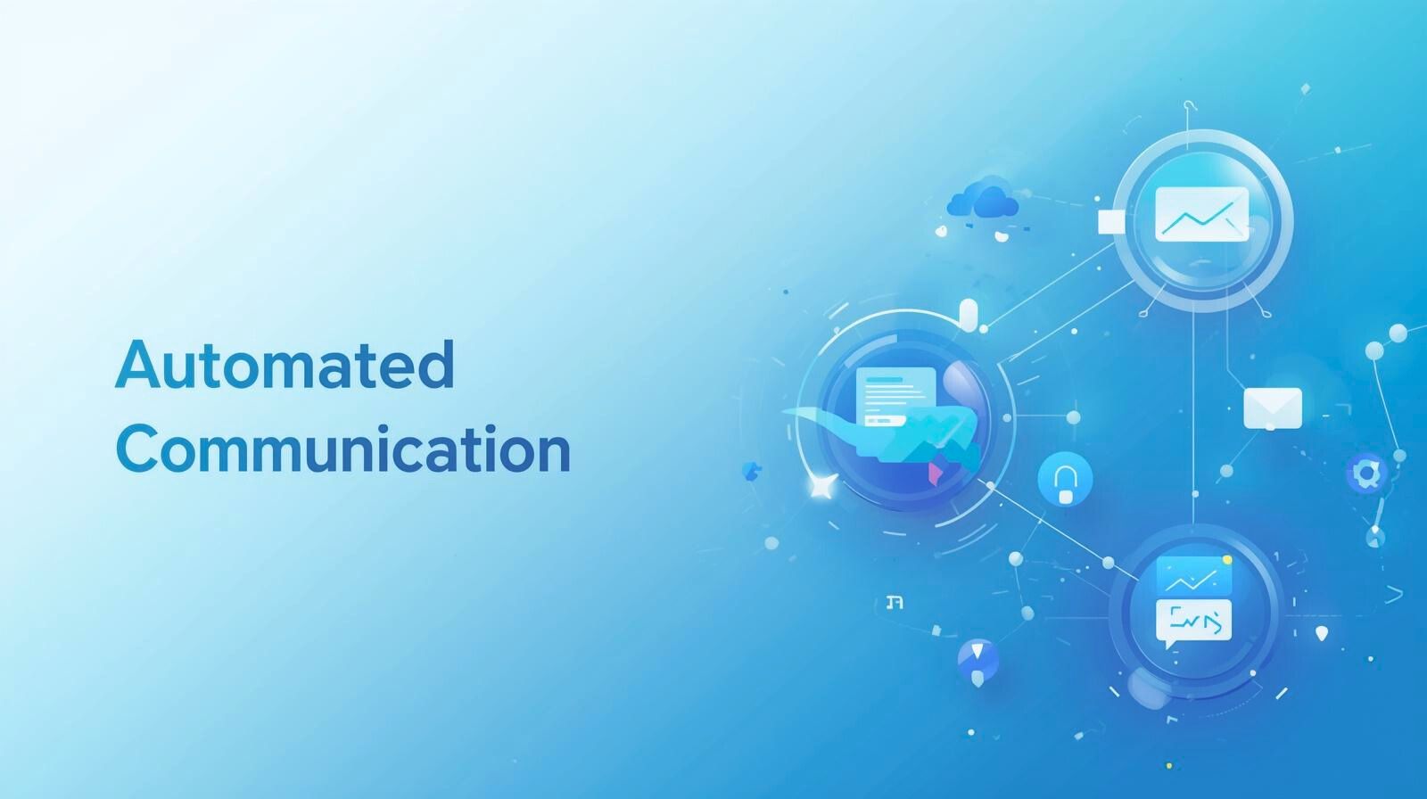 Illustration representing automated communication with email and SMS workflows connected for small business automation.