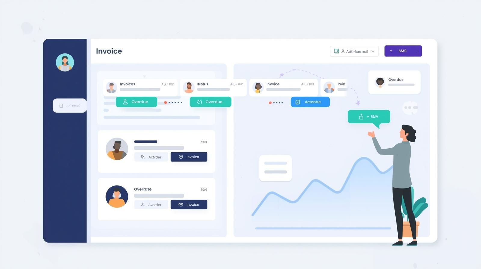 recover unpaid invoices using automated SMS and email reminders