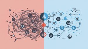 Before and after view of resolving integration issues in invoicing